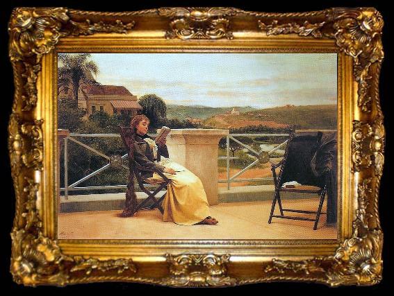 framed  Almeida Junior Perusal, ta009-2